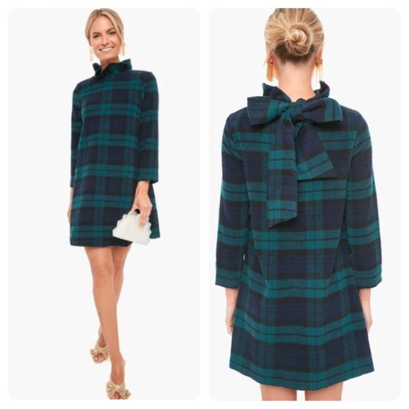 Tuckernuck Dresses & Skirts - NEW Tuckernuck Navy Plaid Wool Blackwatch Daphne Dress Large